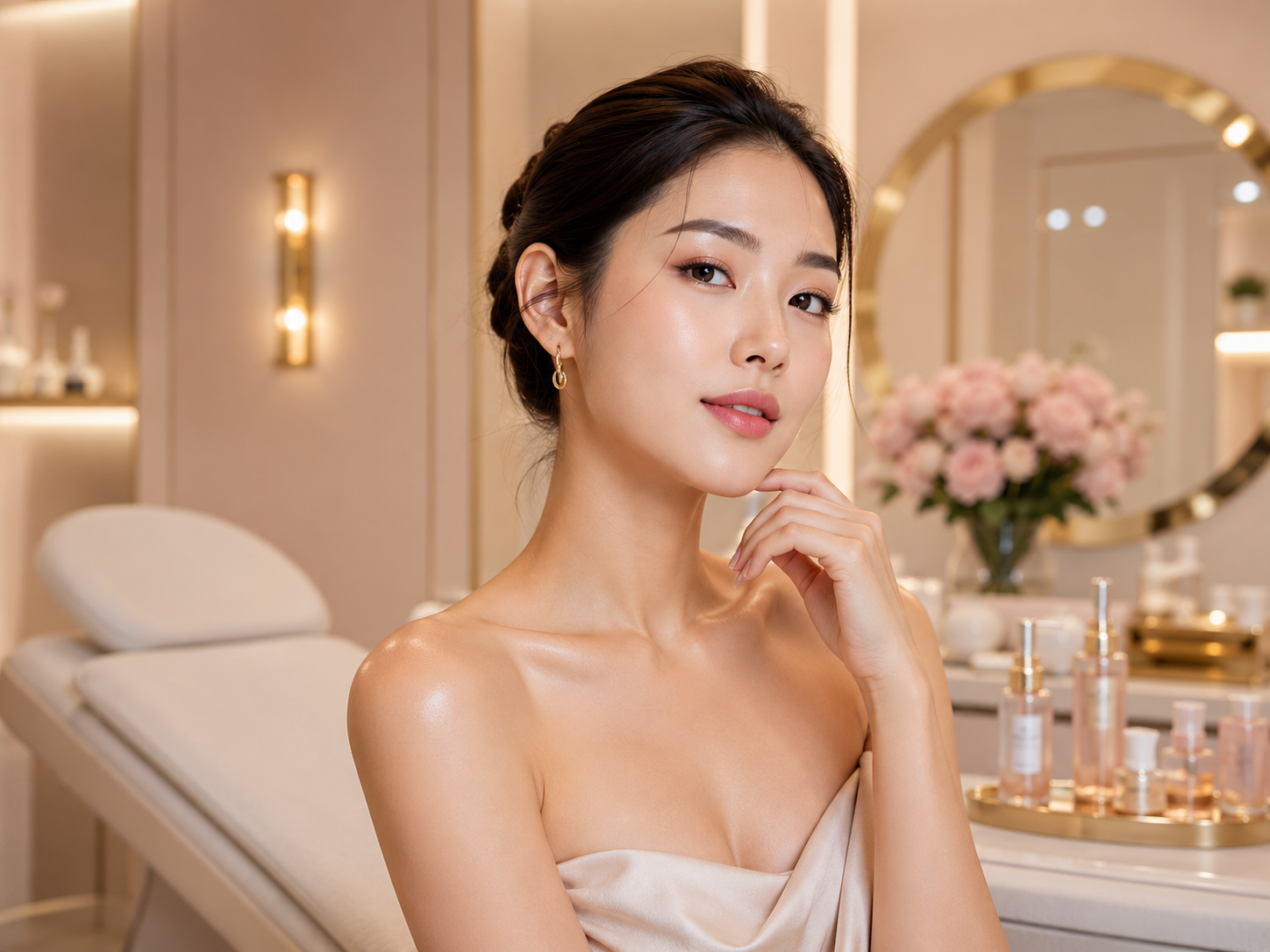 Korean hair styling and makeup